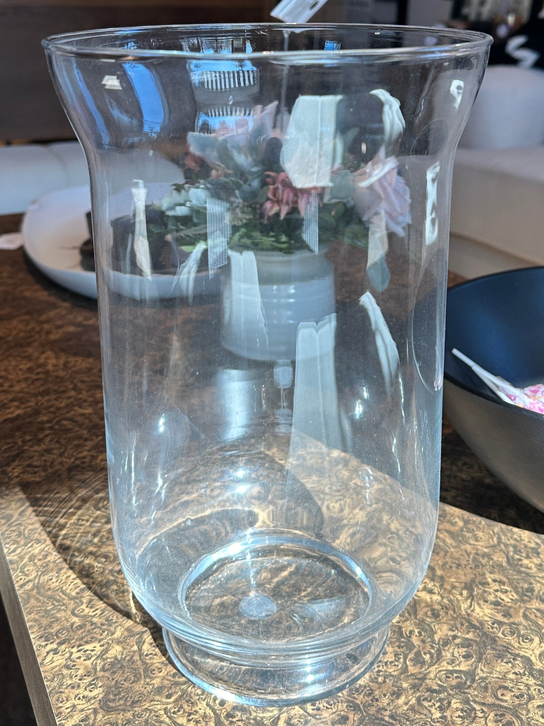 Tall glass vase