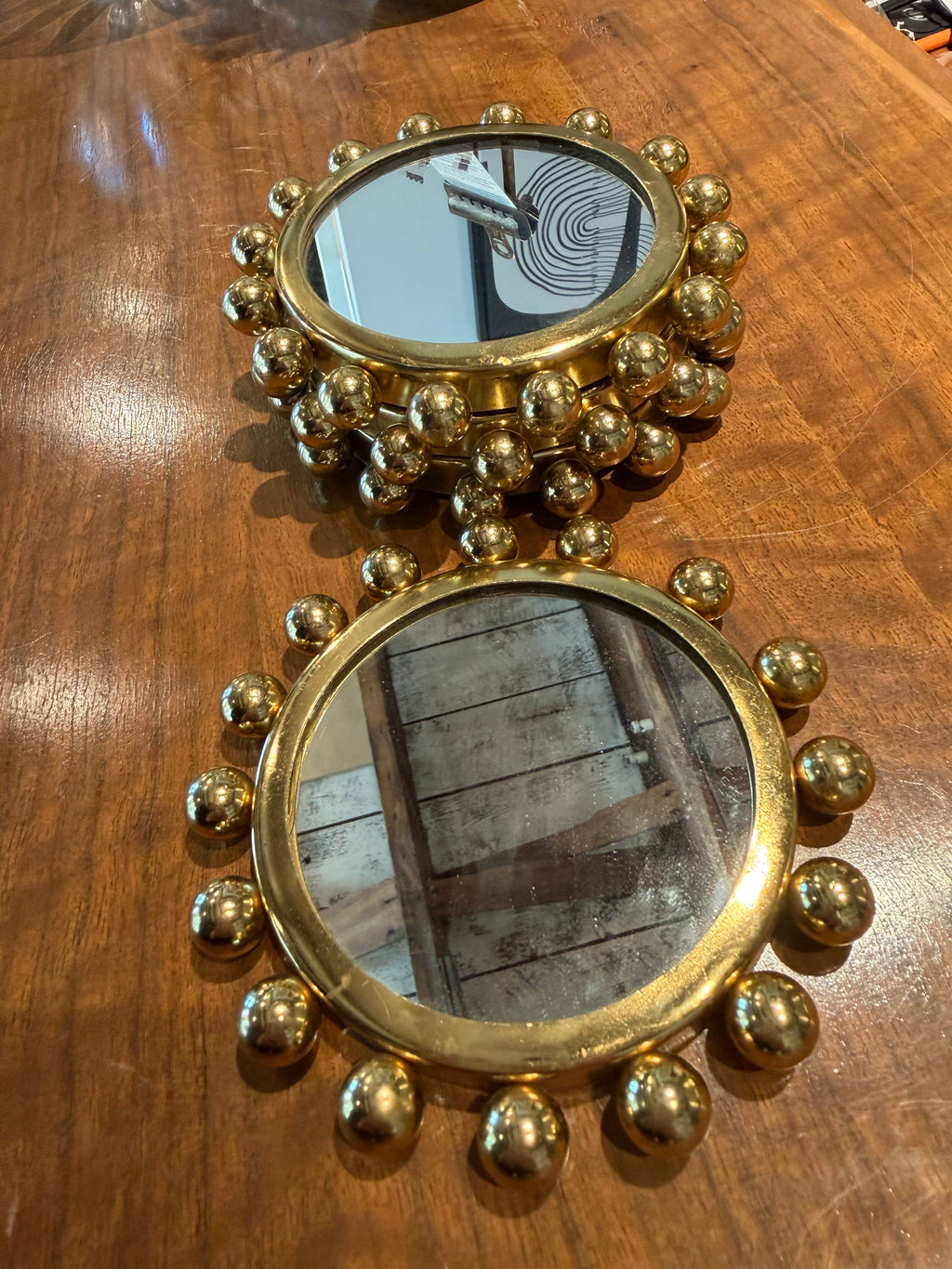 Artisanal Beaded Frame Coaster Set - Gold Finished