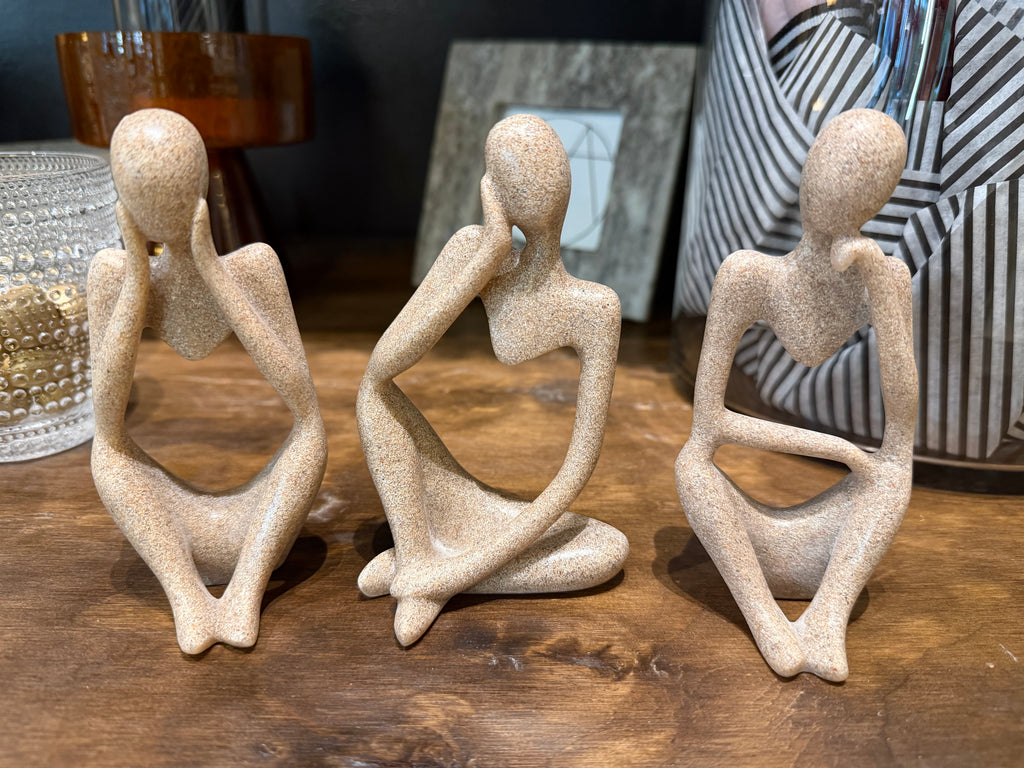 Thinker Statue Decor, Set of 3