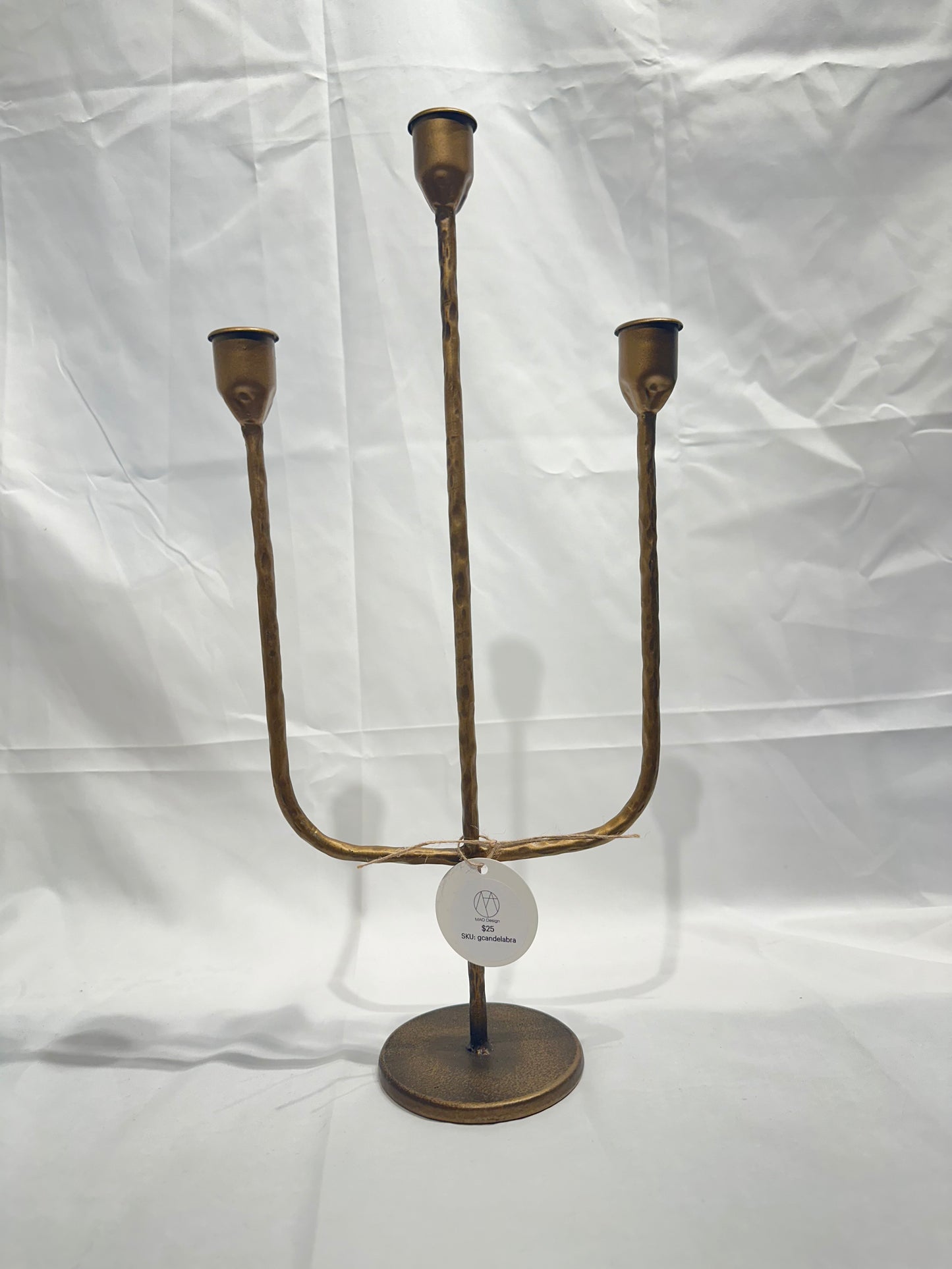 Gold metal candelabra