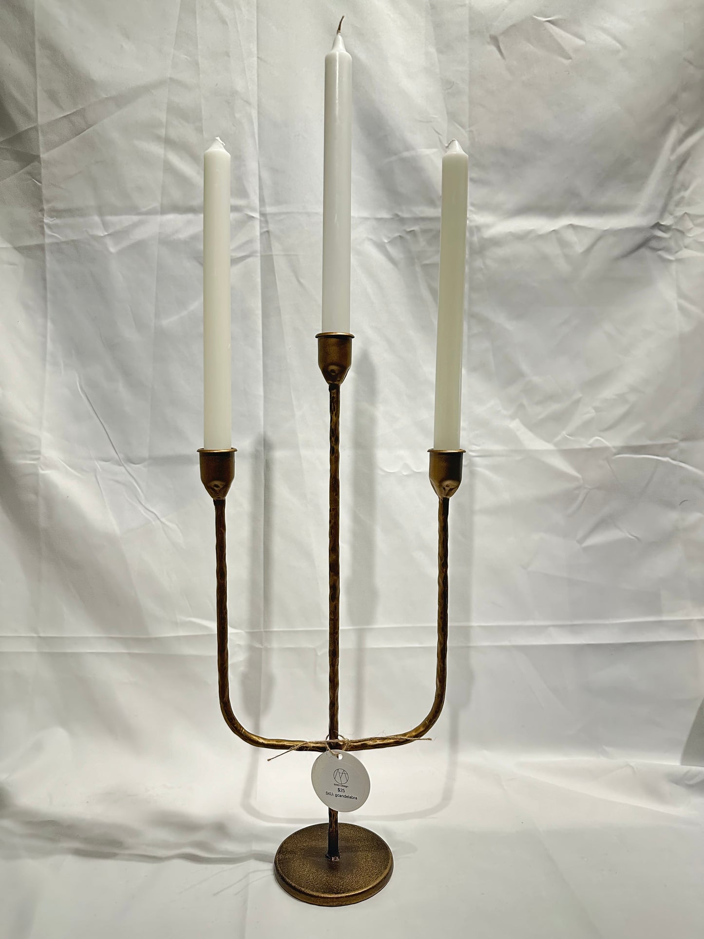 Gold metal candelabra