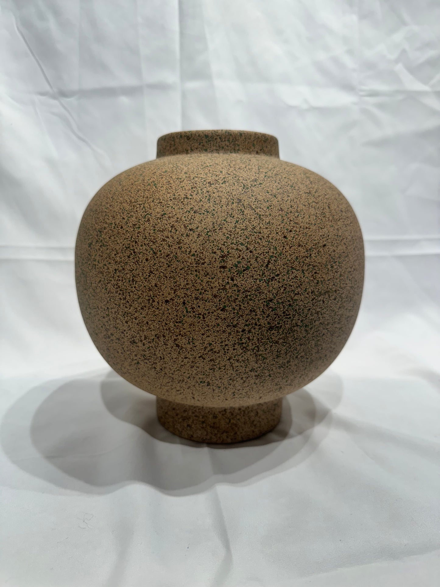 Textured with green splatter vase