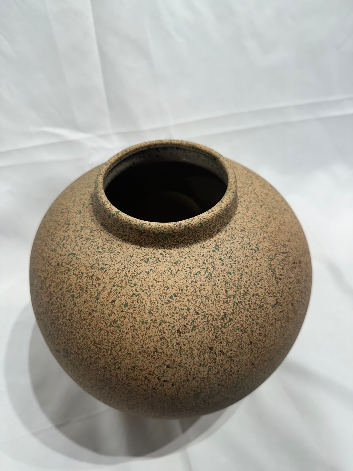 Textured with green splatter vase