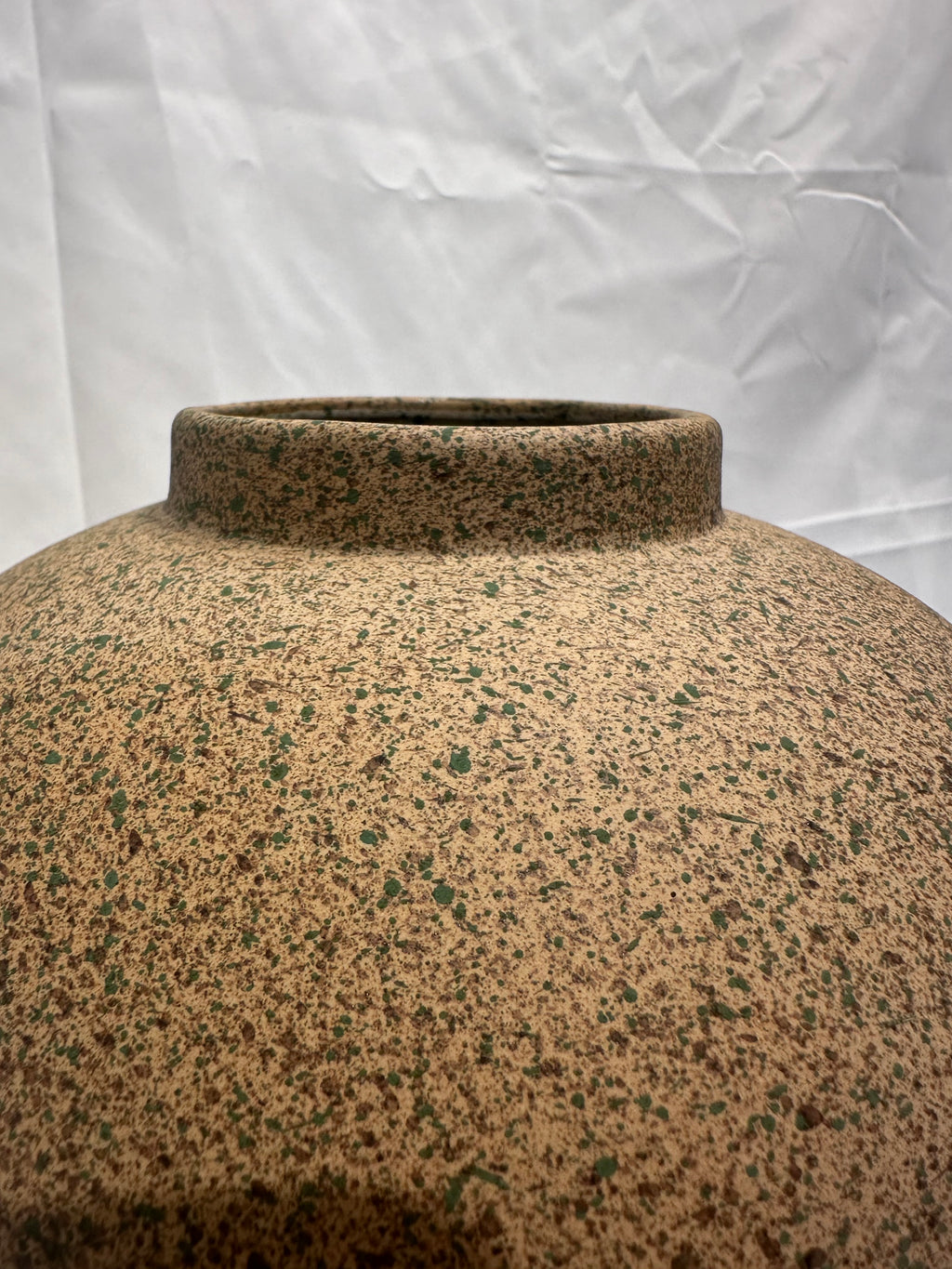 Textured with green splatter vase