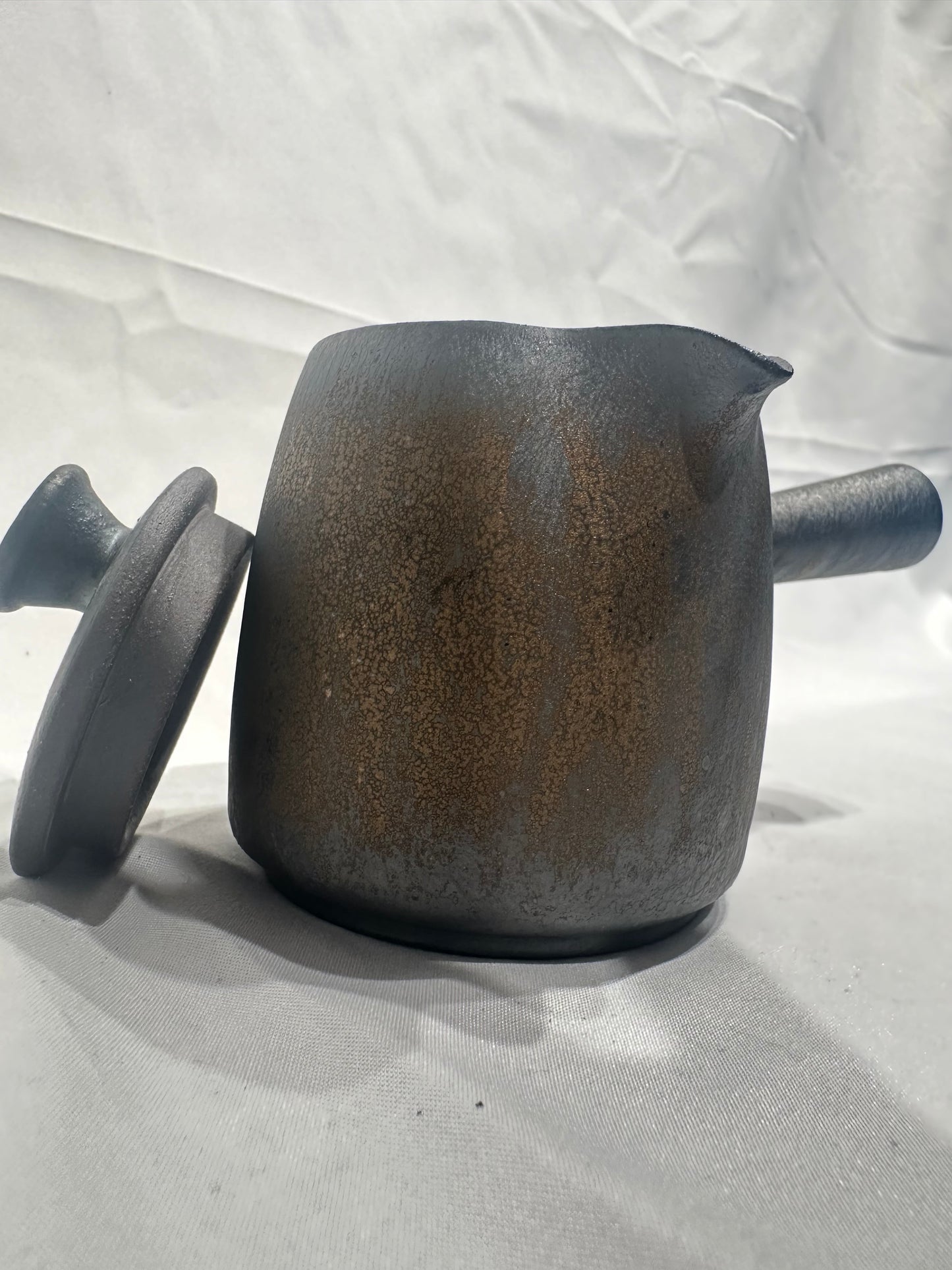 Everyday Side handle Ceramic Metallic Glaze Teapot