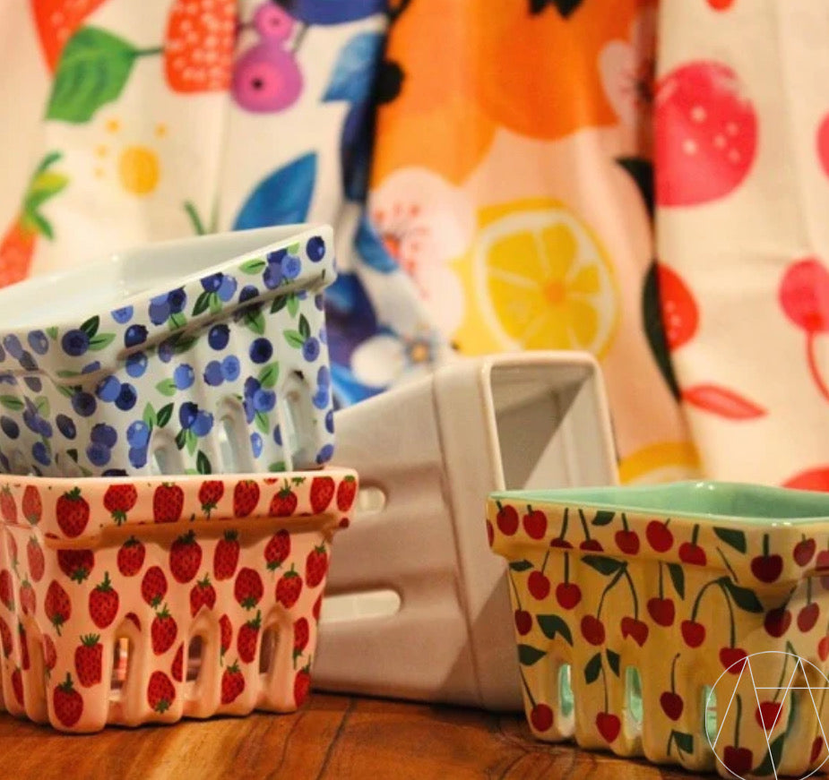 Blueberry Ceramic Berry Basket