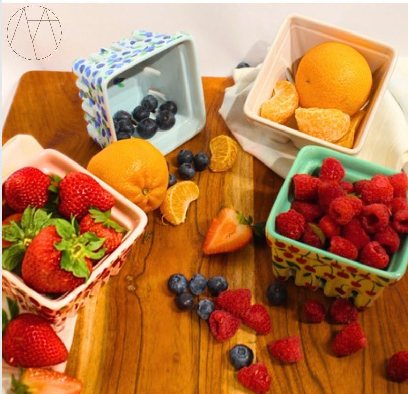 Blueberry Ceramic Berry Basket