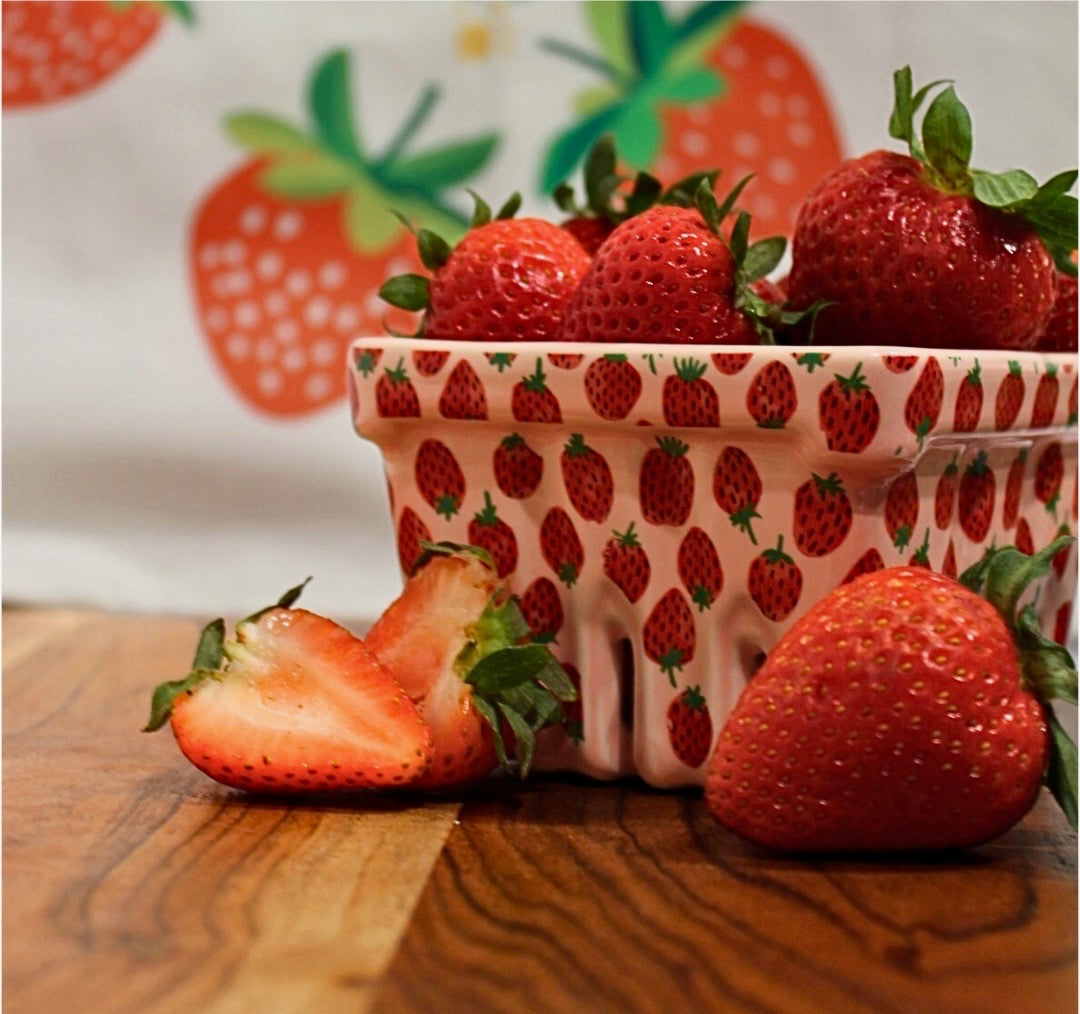 Strawberry Tea Towel - Custom Designed by local Goffstown Artist - Melissa Lyman