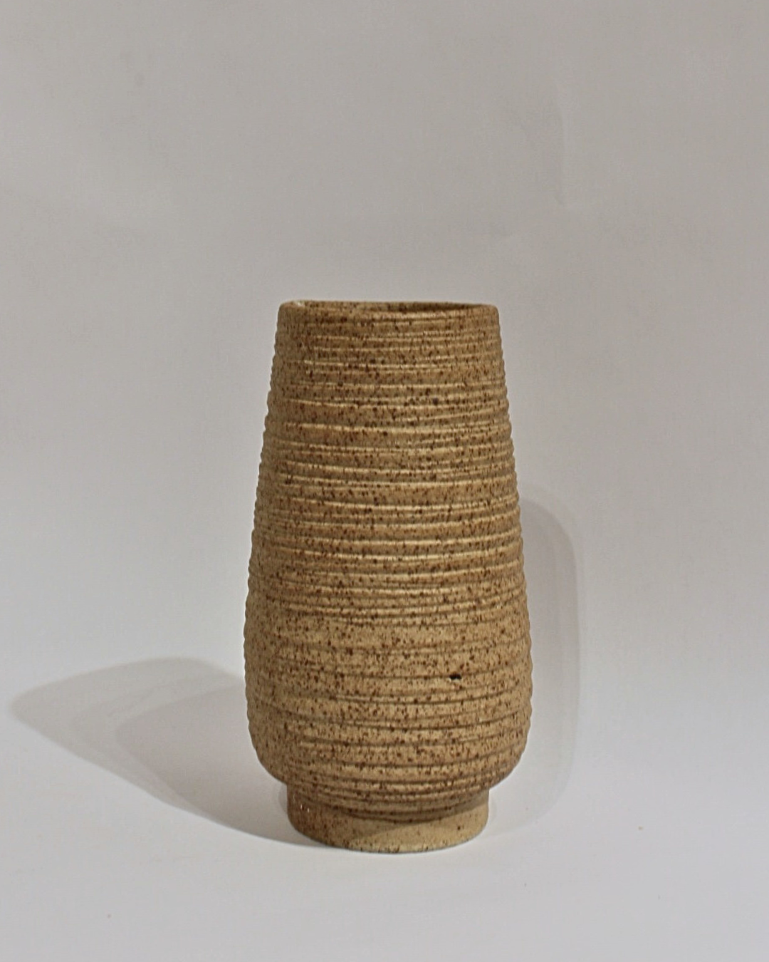 Ribbed Tan Vase