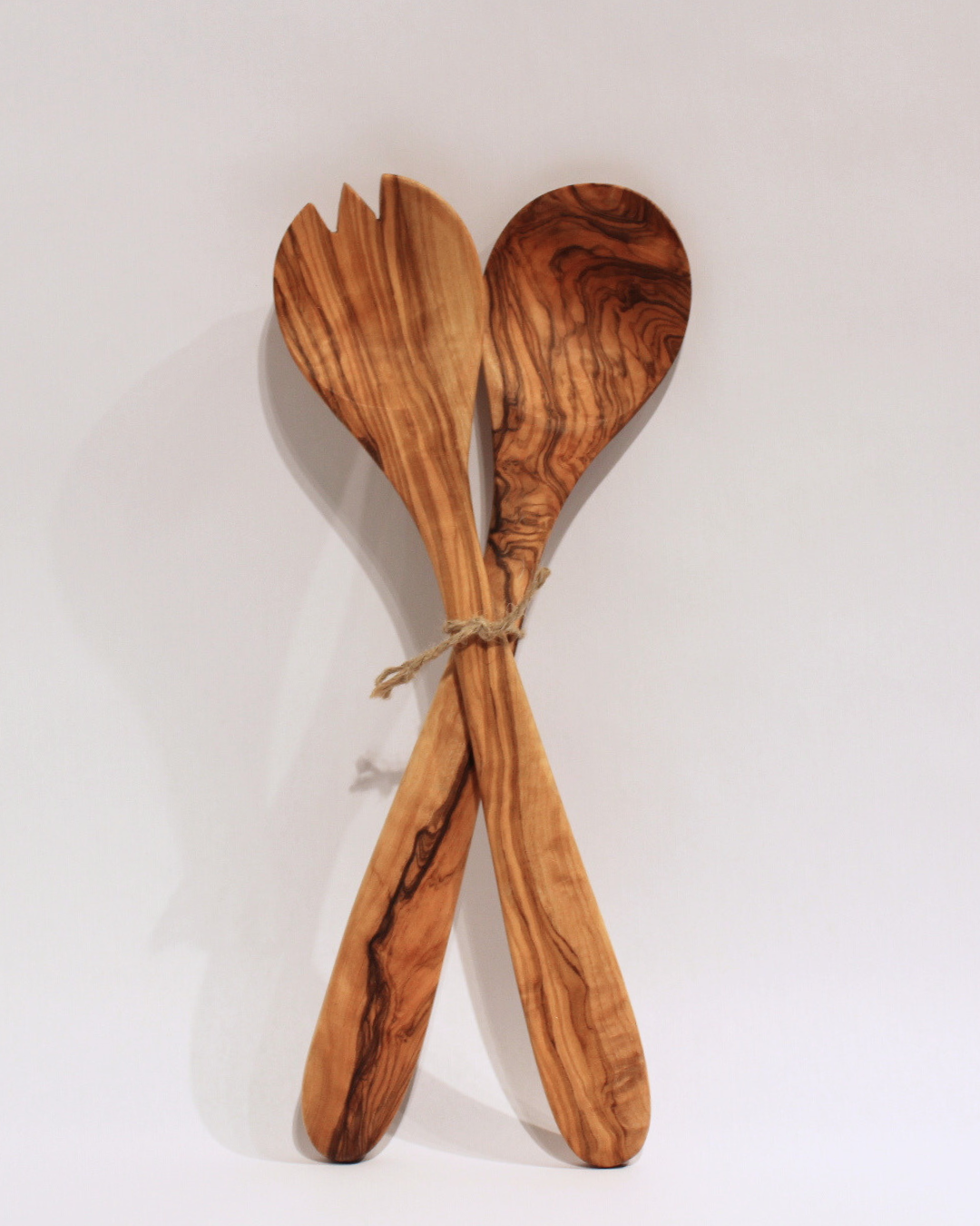Natural Olive Wood Utensils Serving Set