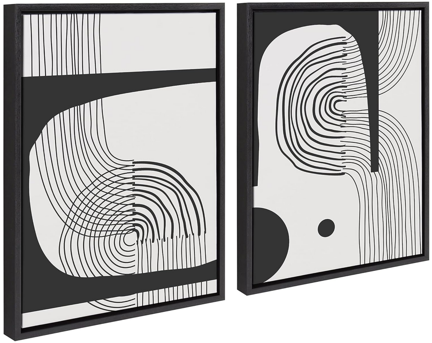 Black and white abstract art (set of 2)