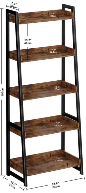 Wood Ladder Bookcase