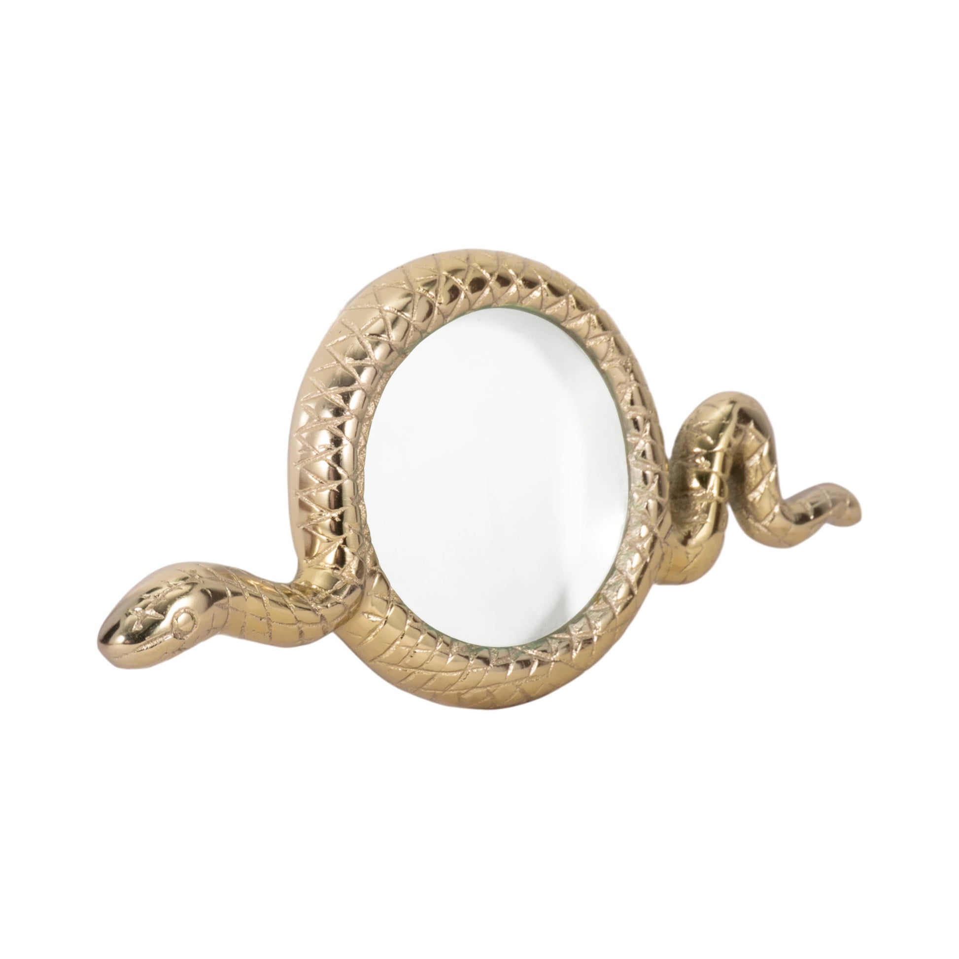 Decorative Object - Gold Metal Snake Magnifying Glass, 9 in.