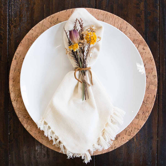 Fringe Napkin -  Oat  - 18"x18"