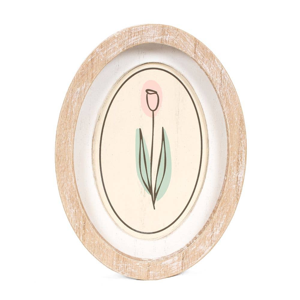 35013 - 6x8 oval wood frame sign DAFODIL Easter Spring decor