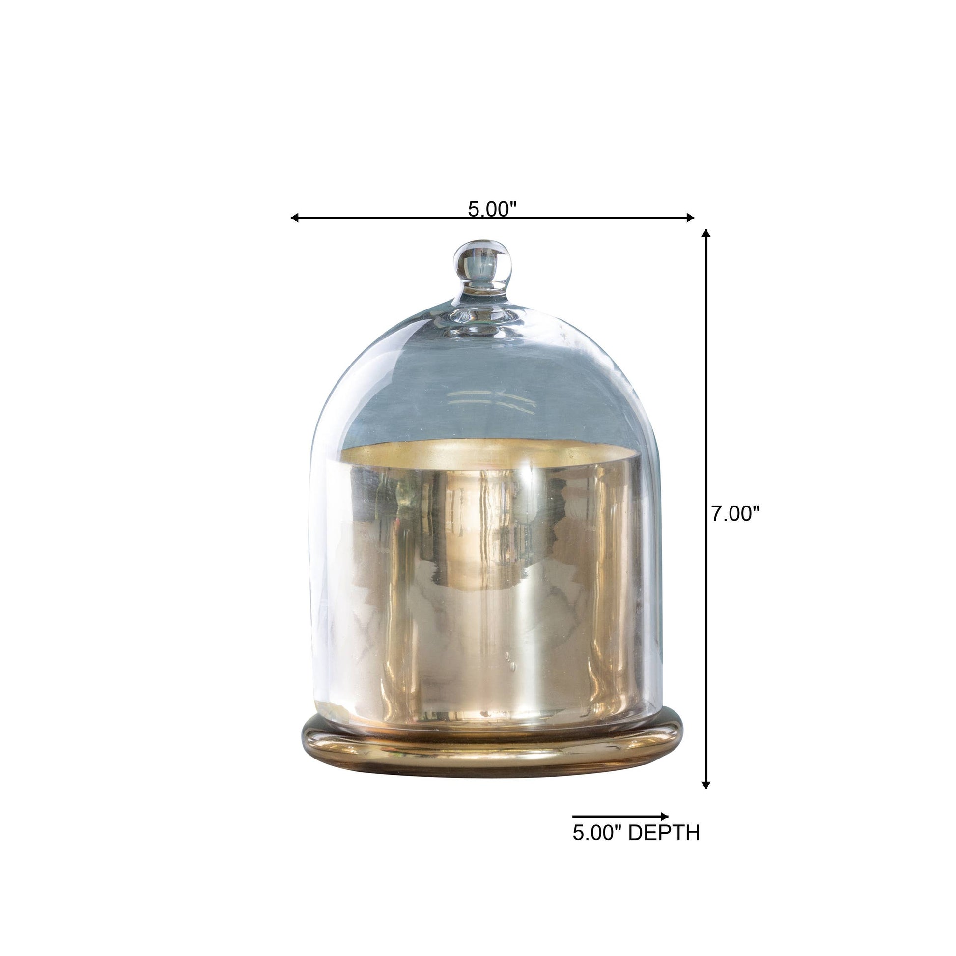 Glass 7" Gold Everyday Mercury Jar With Cloche DS