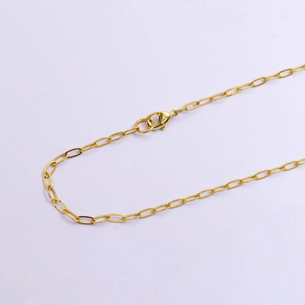 14K Gold Filled 3mm Paperclip Chain 17.5 inch Necklace | WA-2441