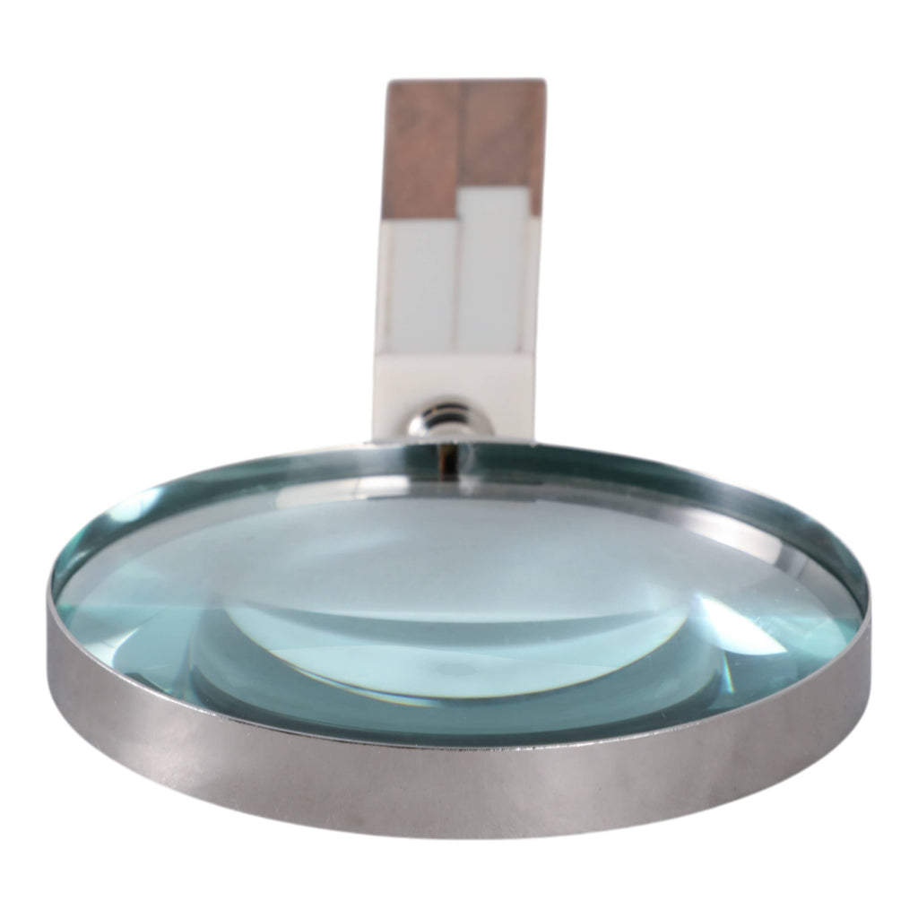 Decorative Object - White Resin 2-Toned Magnifying, 10 in.