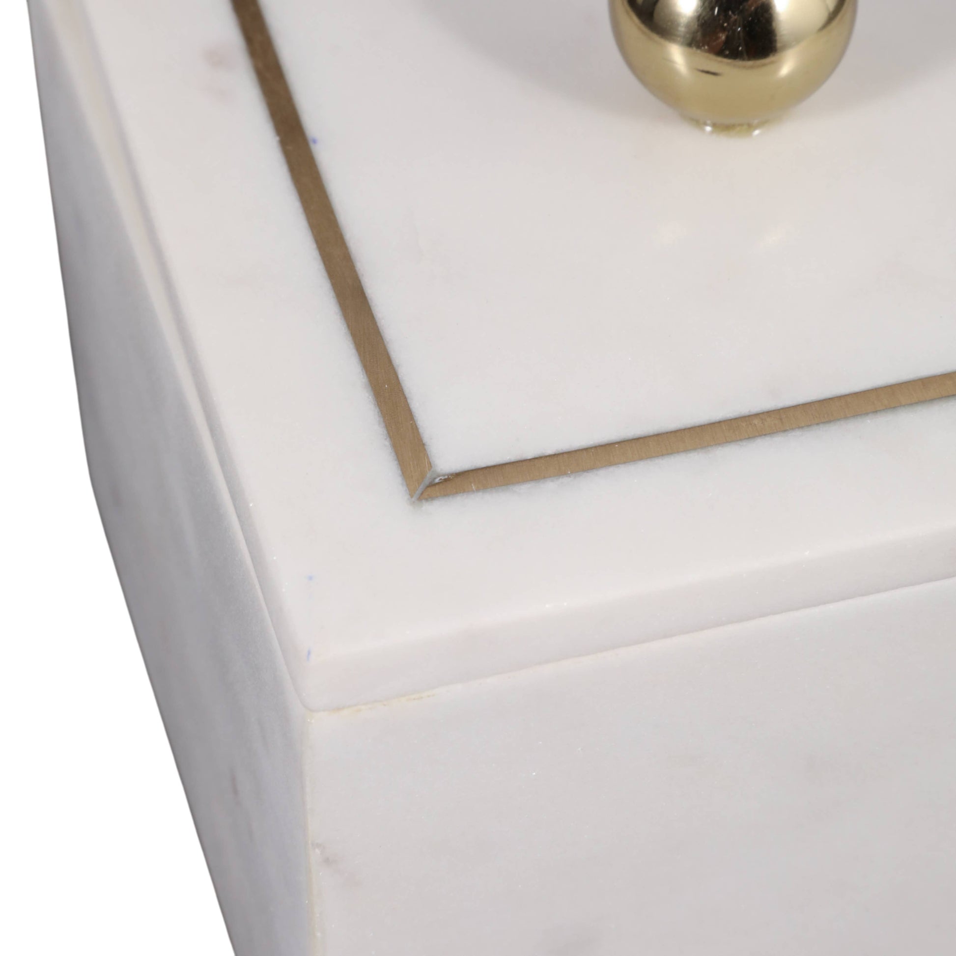 Marble Modern Storage Box with Removable Lid - White, 5 in.