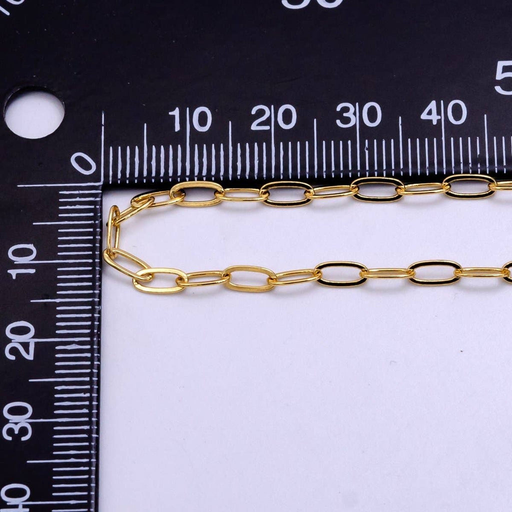 14K Gold Filled 3mm Paperclip Chain 17.5 inch Necklace | WA-2441