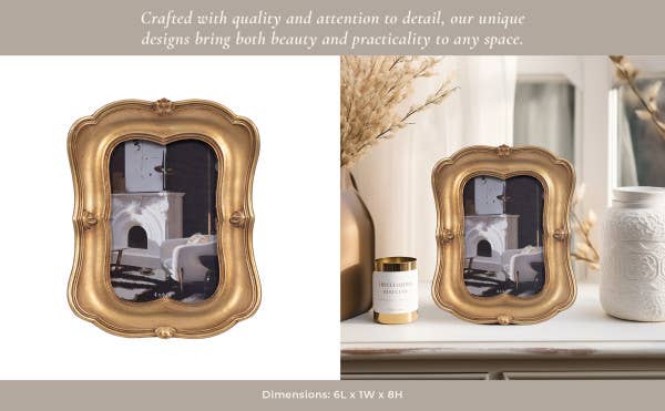 Photo Frame - Gold Resin Decorative Vintage, 4x6 in.