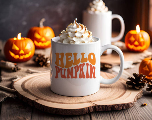 Hello Pumpkin - Fall Halloween Coffee Mug KTJ07