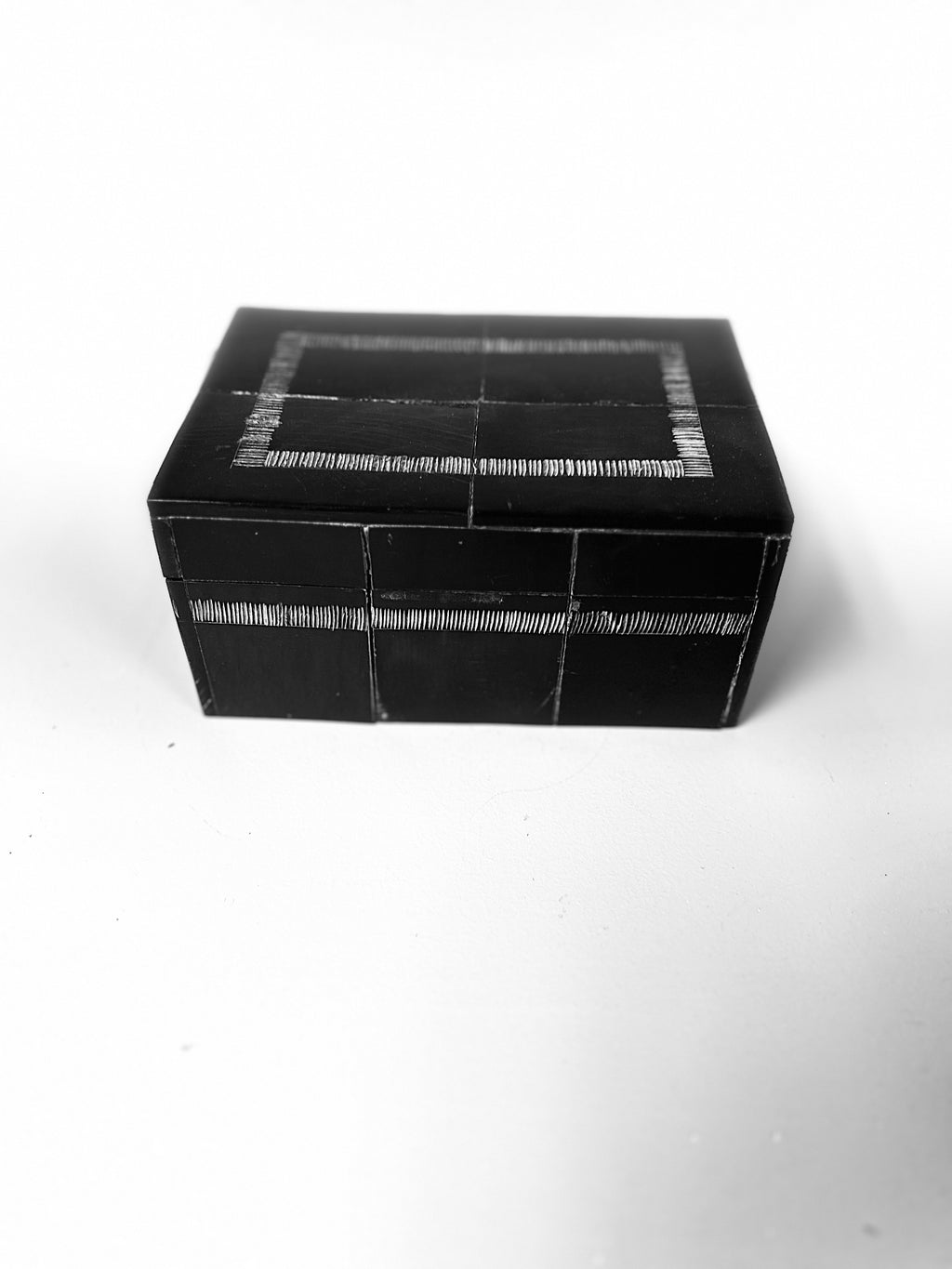 Etched Horn - Black Box with Striped Accents