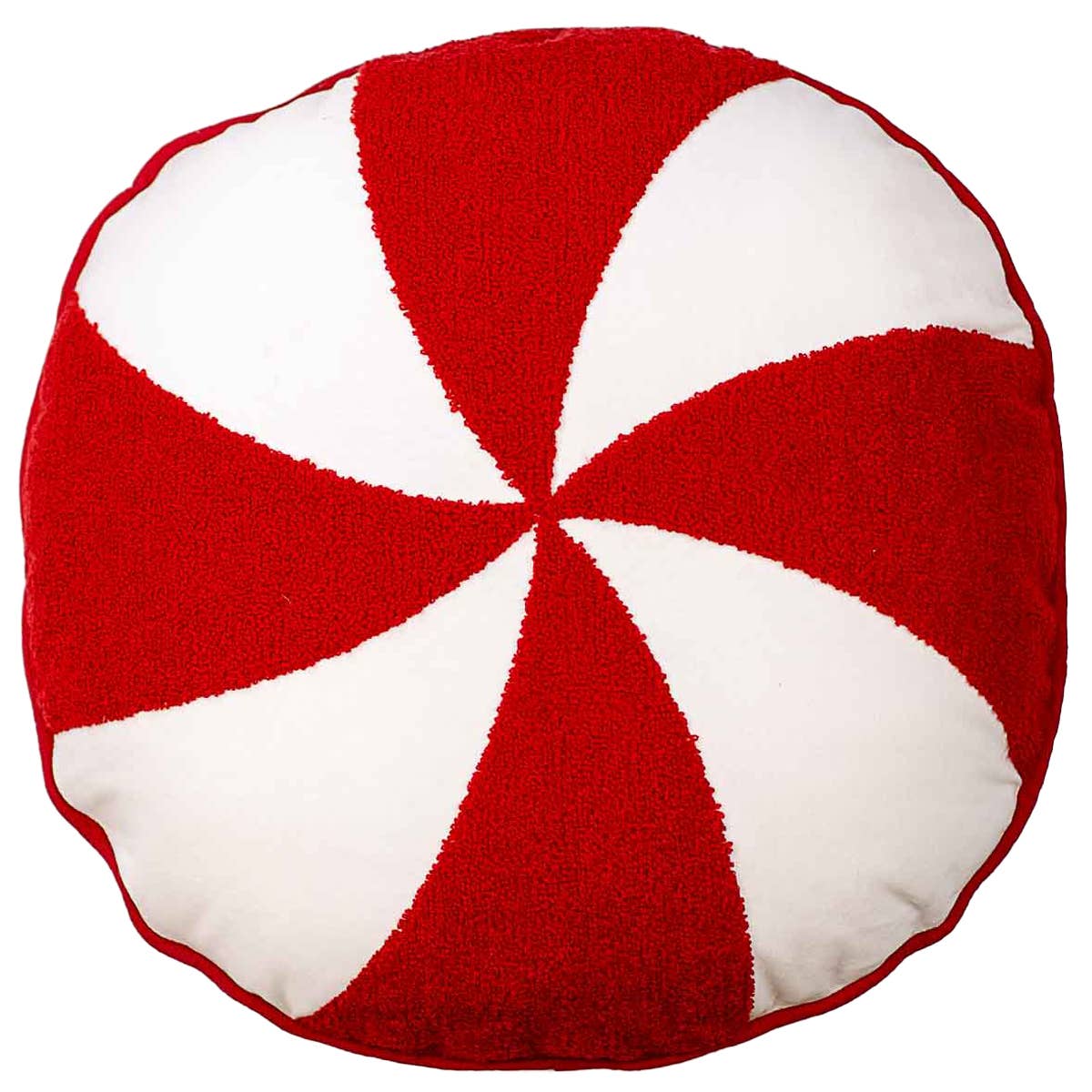 Peppermint Pillow   Soft White/Red   18x18