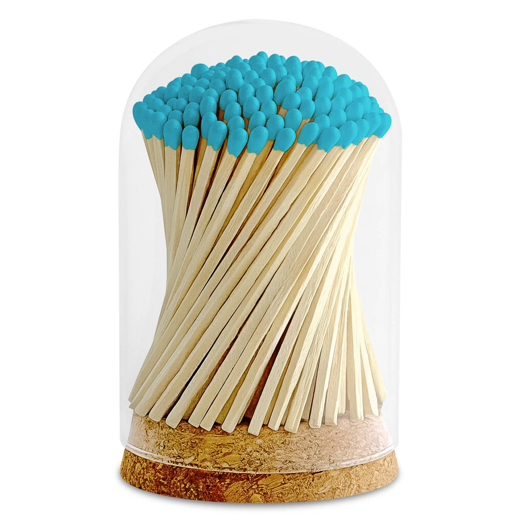 4" Matches in Premium Glass Cloche - Color of Your Choice