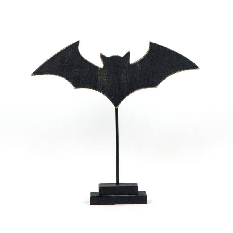50421 - 11x11 wood on stand (BAT) HALLOWEEN Decor