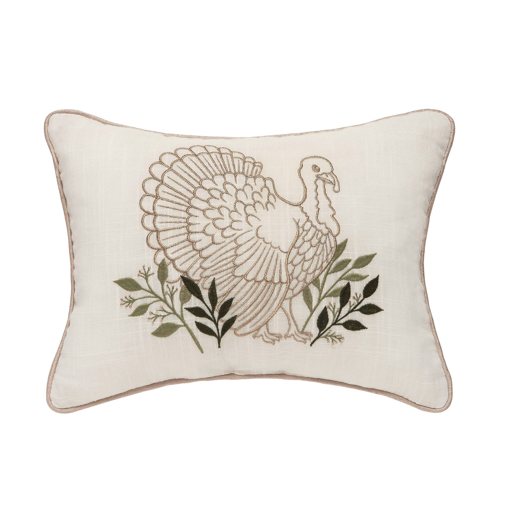 Fall/Harvest Botanical Turkey Throw Pillow