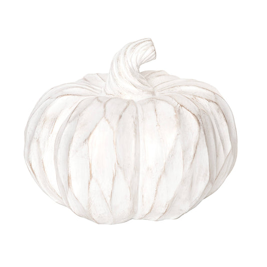 Fall/Harvest 8" White Pumpkin Decorative Figure