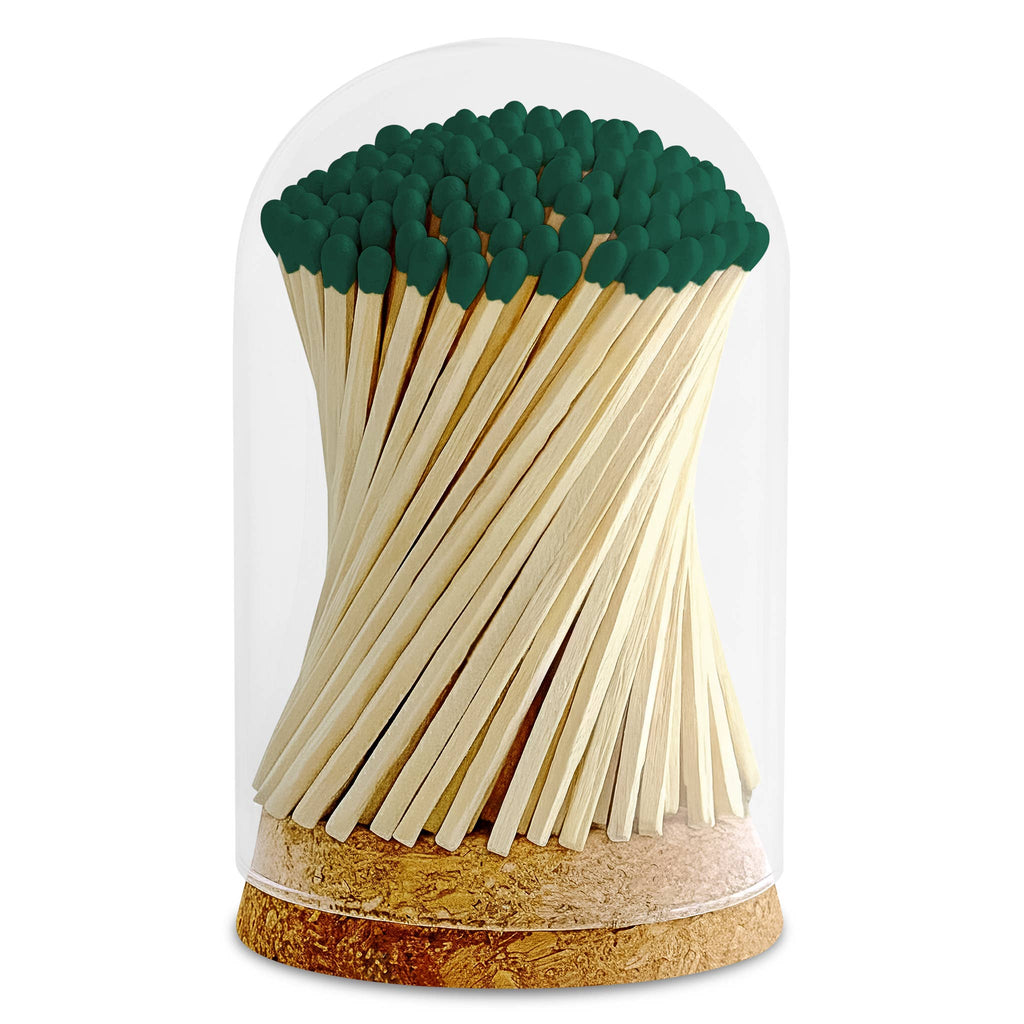 4" Matches in Premium Glass Cloche - Color of Your Choice