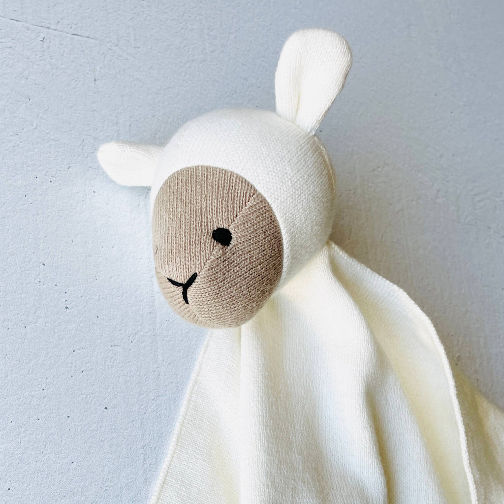 Lamb - Organic Baby Lovey Security Blanket Cuddle Cloth