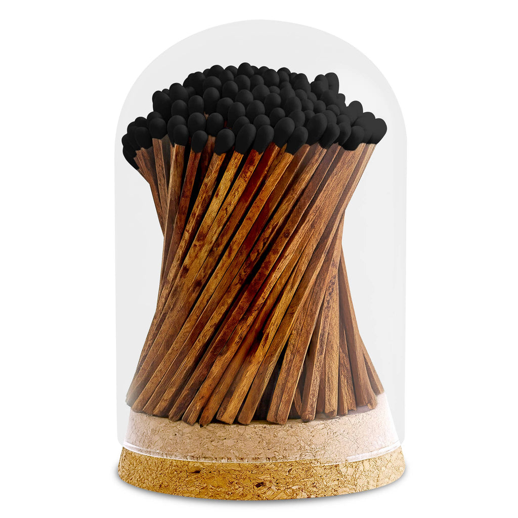 4" Matches in Premium Glass Cloche - Color of Your Choice