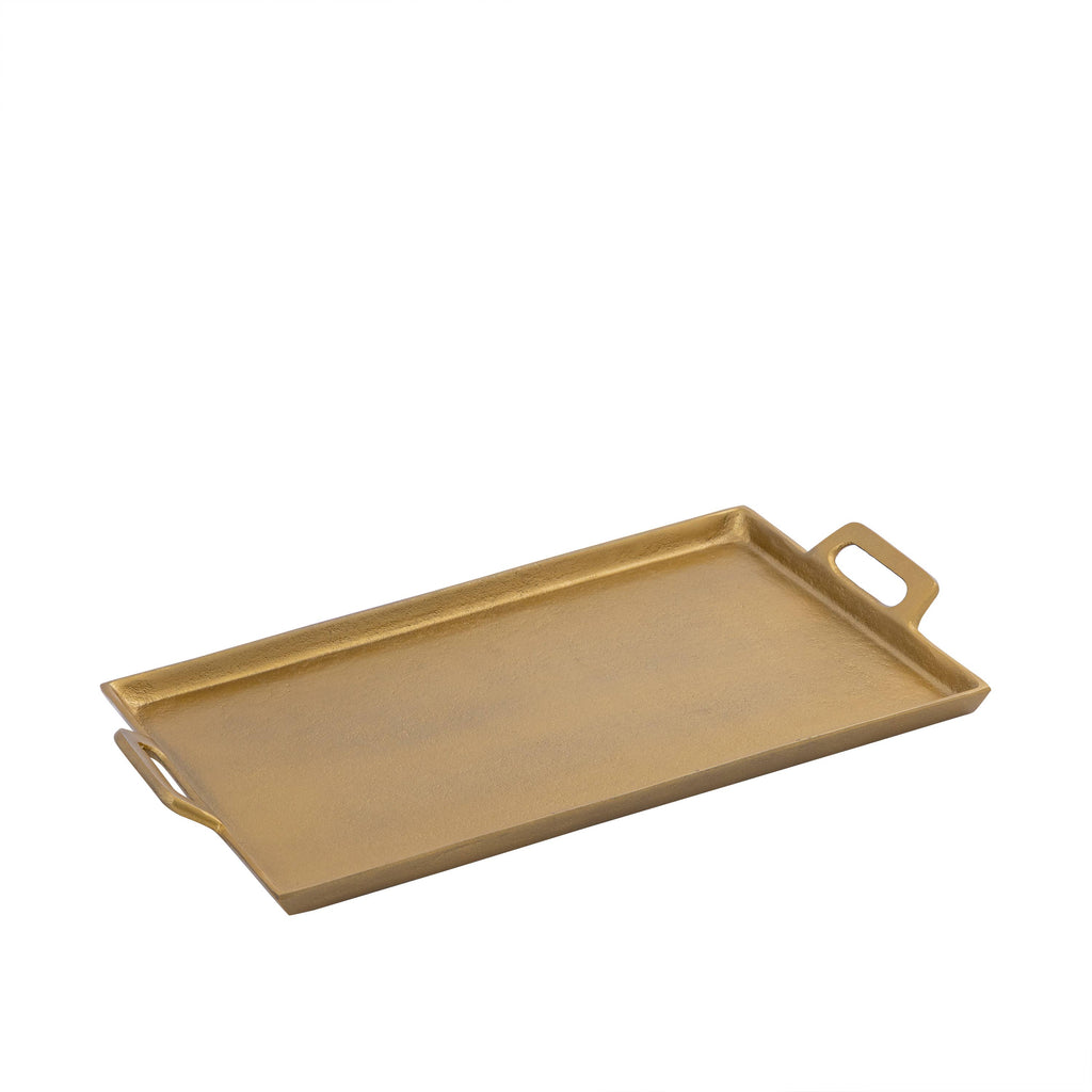 Aluminum Tray w/Handles Antique Brass