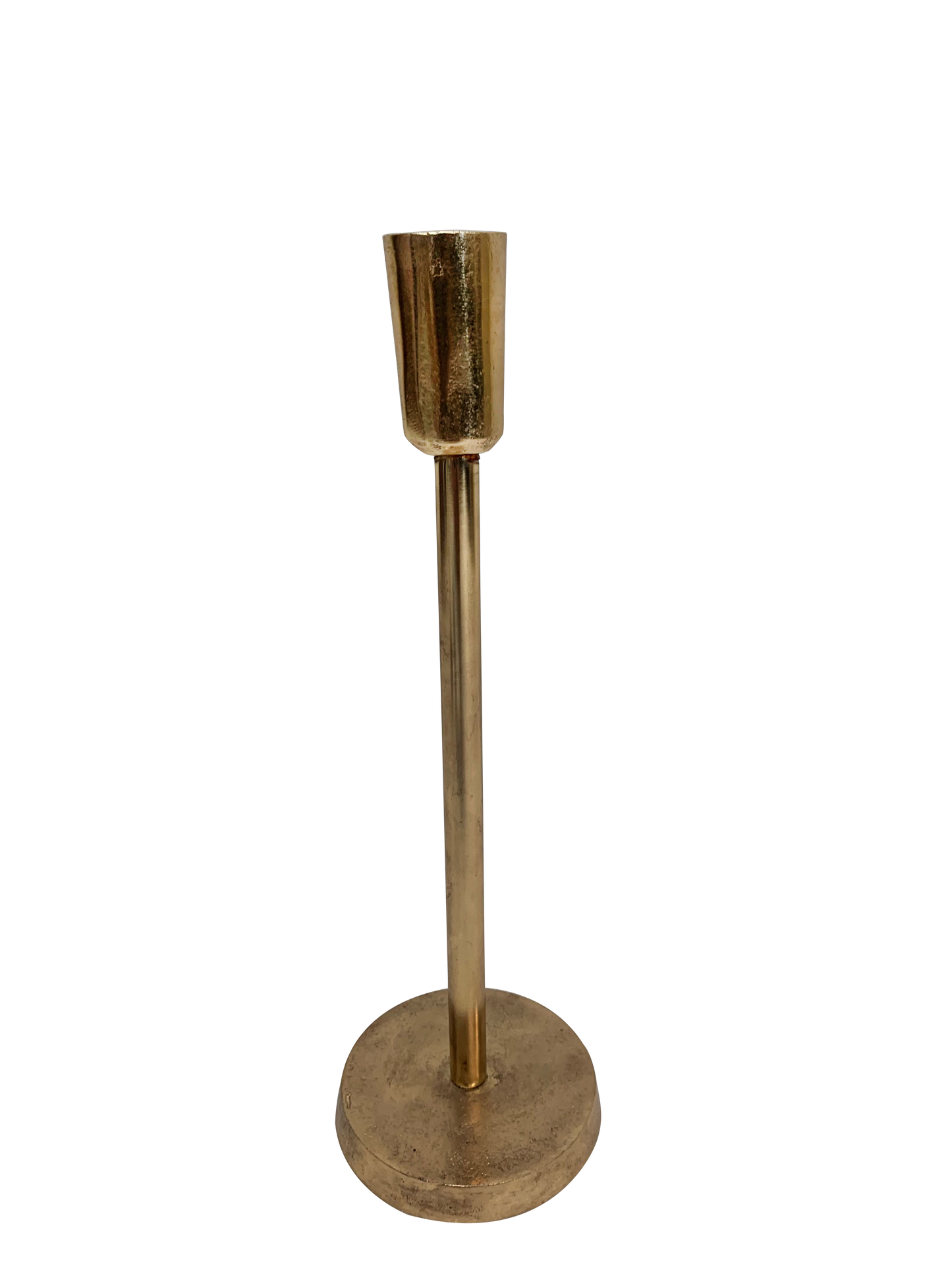 Lg. Alum. Candlestick Brass Antique Finish