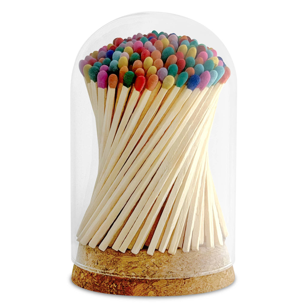 4" Matches in Premium Glass Cloche - Color of Your Choice