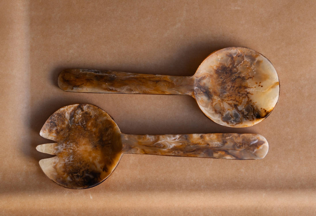 Tortoiseshell Salad Servers Set of 2