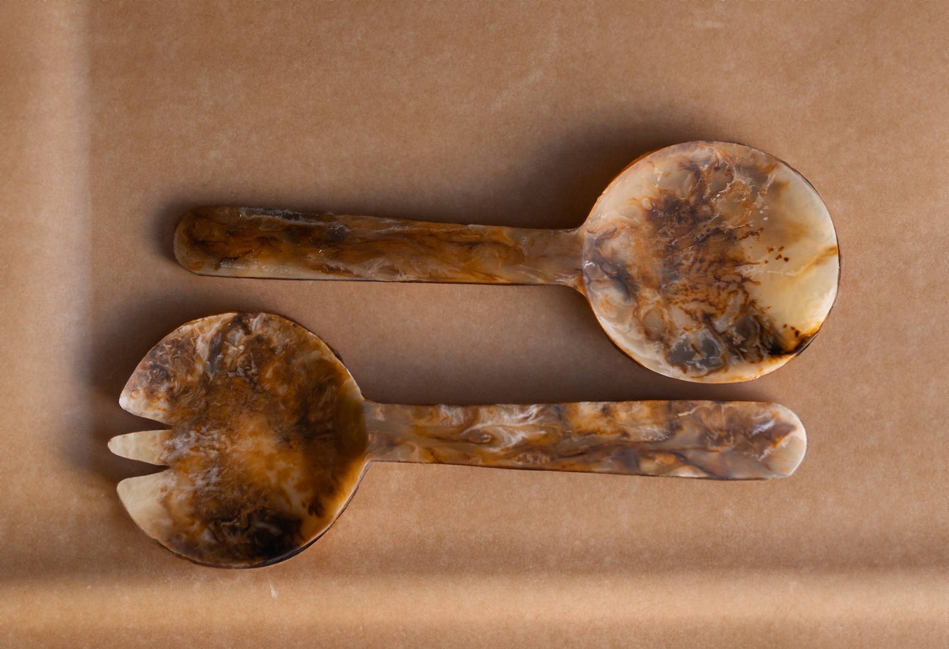Tortoiseshell Salad Servers Set of 2