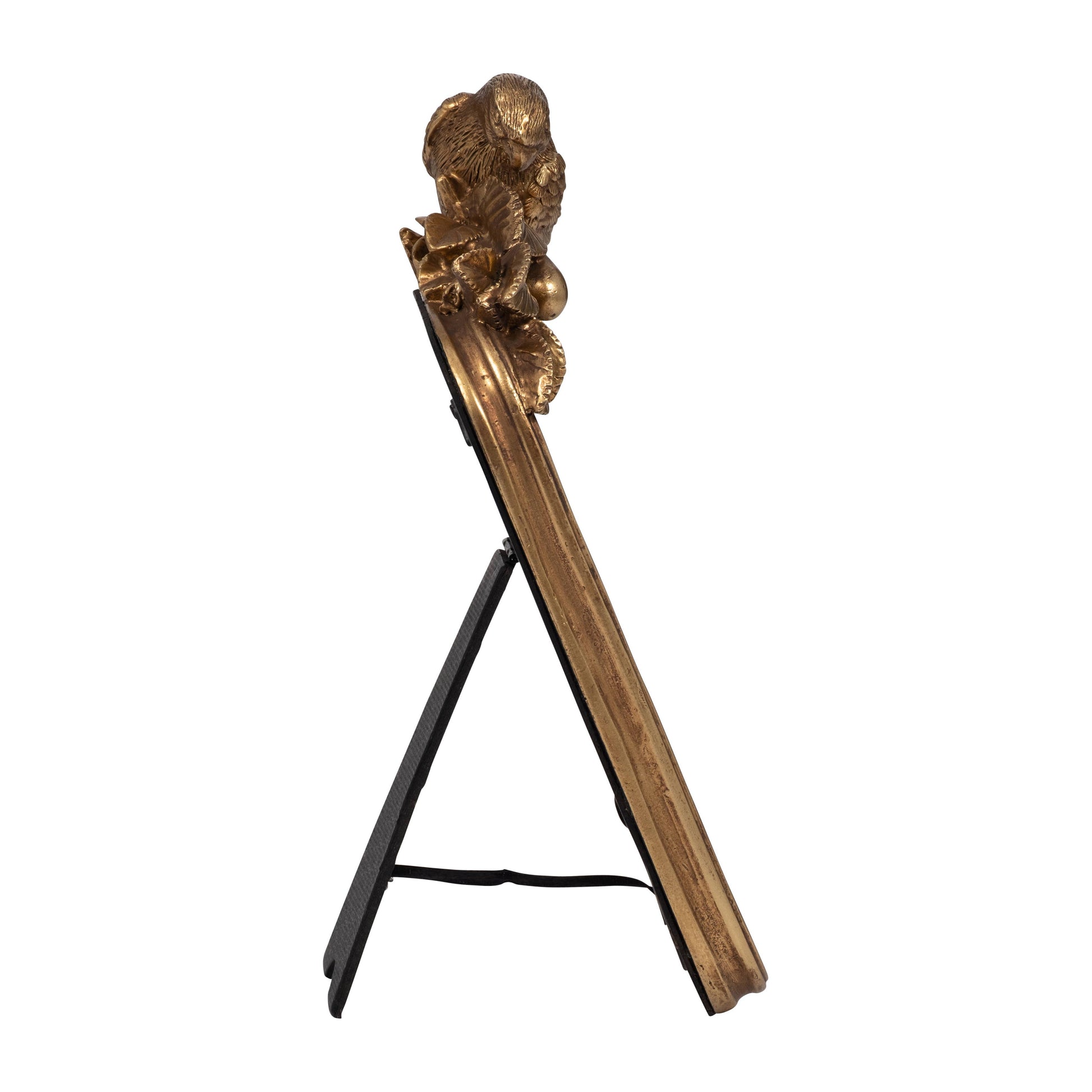 Decorative Picture Frame - Gold Polyresin Bird, 4x6 in.