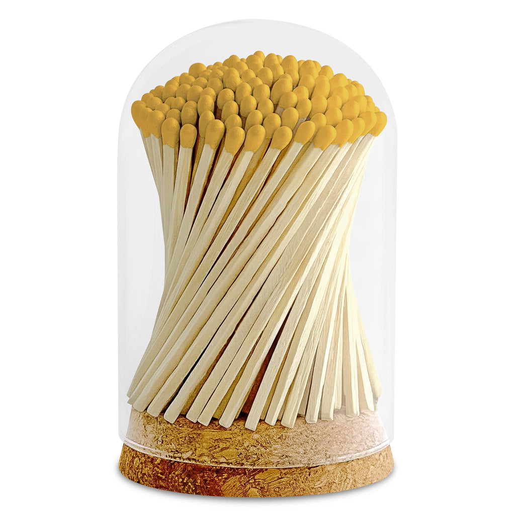 4" Matches in Premium Glass Cloche - Color of Your Choice