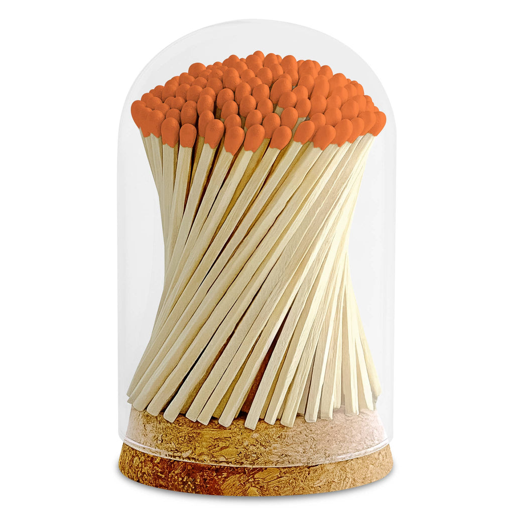 4" Matches in Premium Glass Cloche - Color of Your Choice