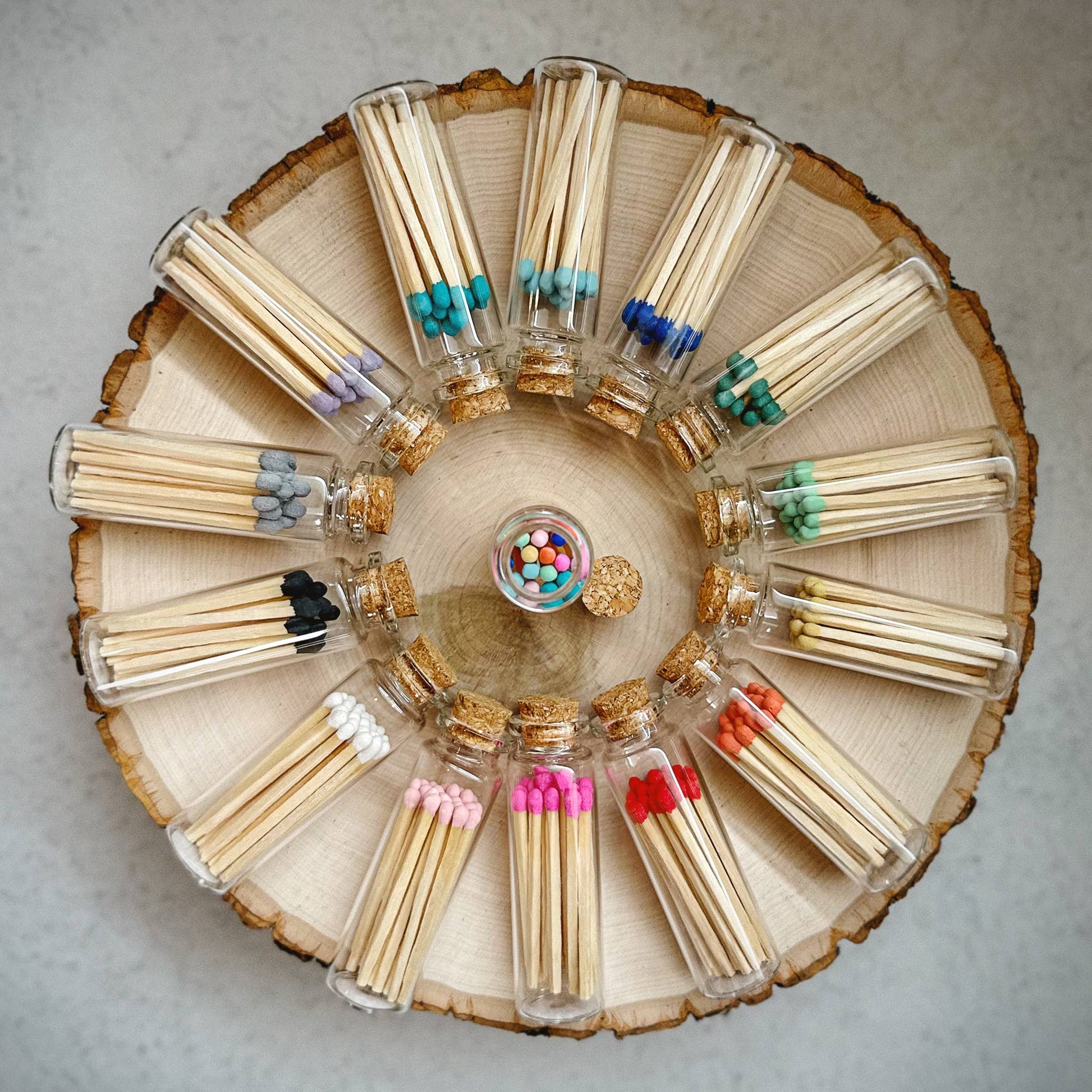 2" Matches + Small Bottle - Color of Your Choice + Strikers