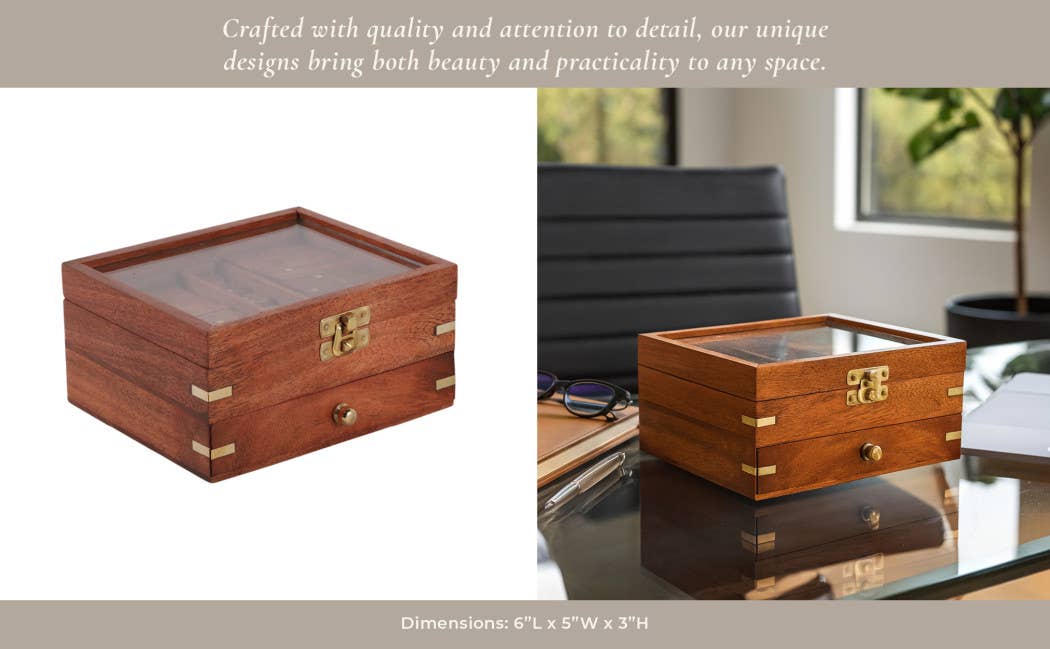Game Set - Brown/Gold Wood 3 in 1 with Storage Case
