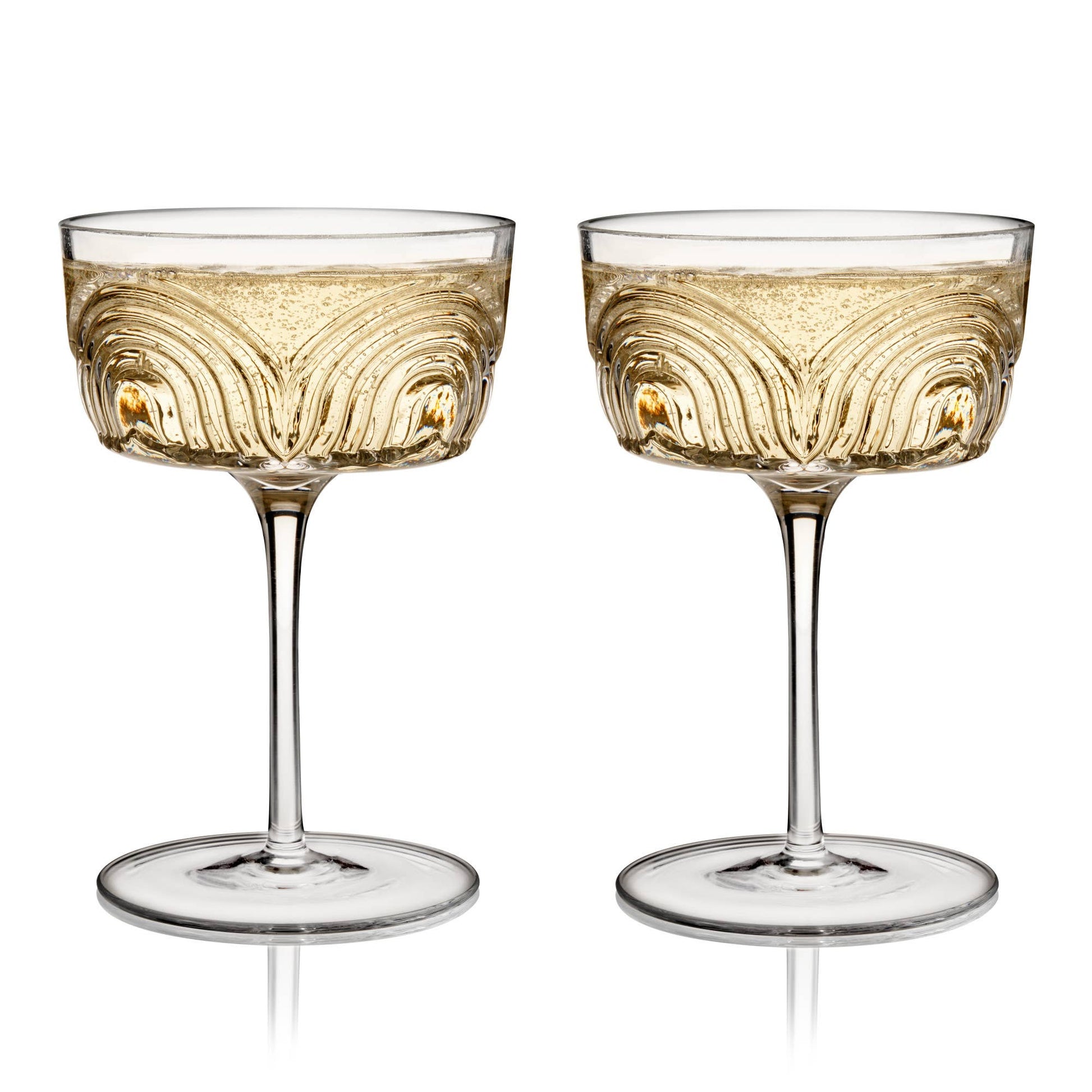 Deco Beau Crystal Cocktail Coupes Set of 2