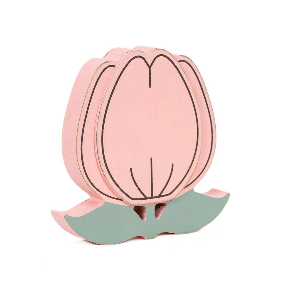 35017 - 6x6 chunky wood shape TULIP Easter Spring decor