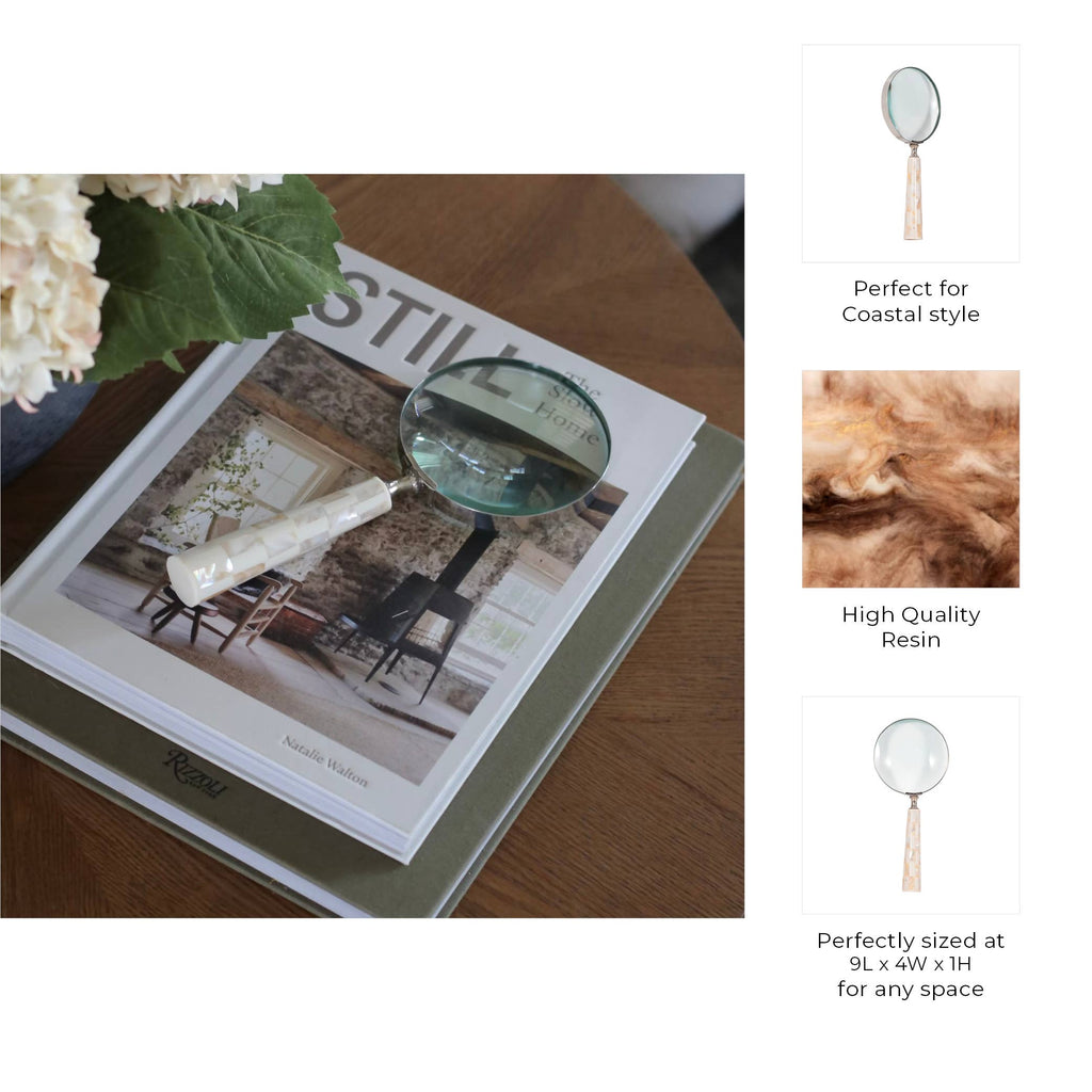 Magnifying Glass with Metal Resin Mop Handle