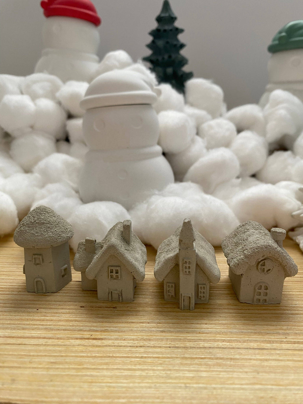 Mini Houses Village Set of 4| Holiday Ornaments | Christmas