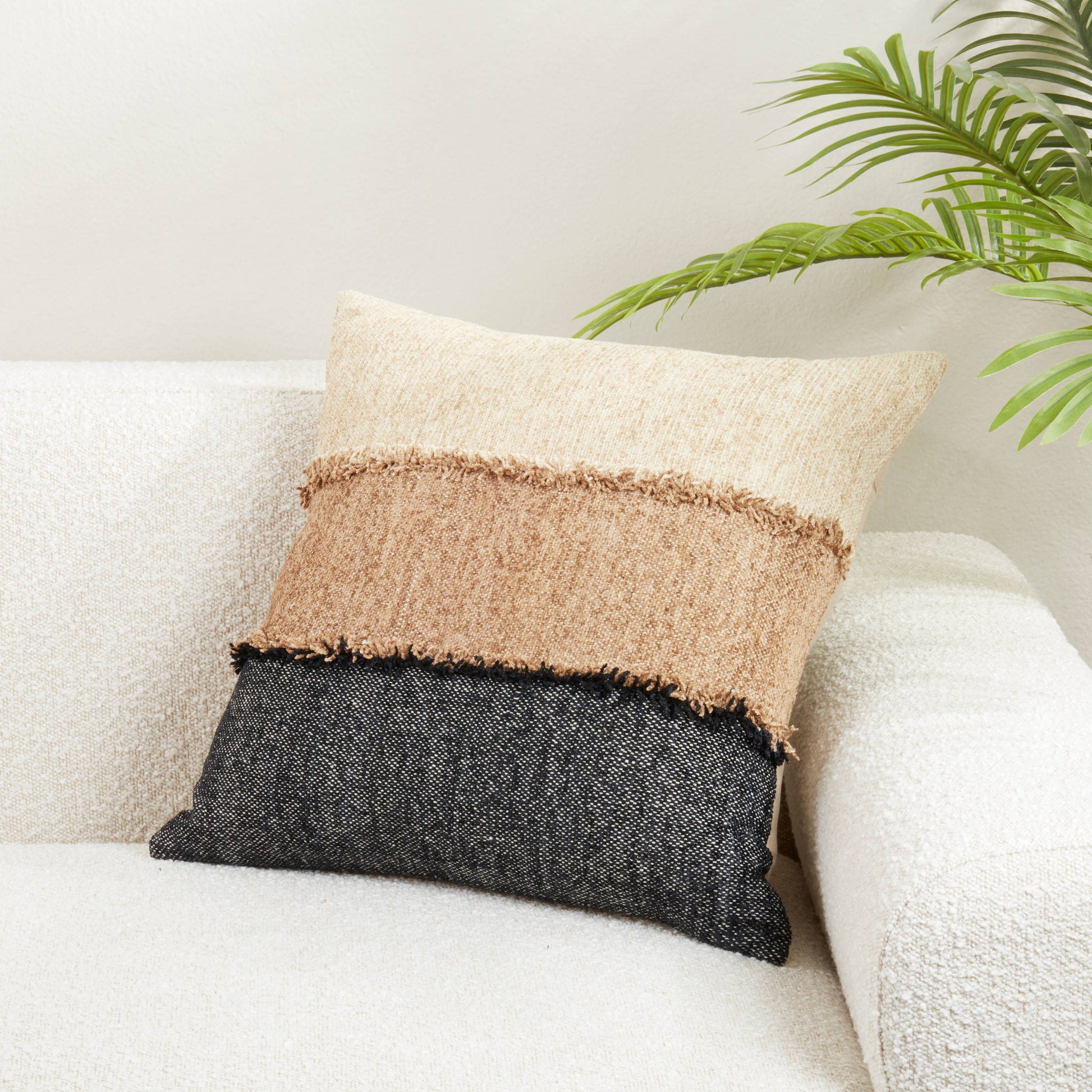 Color Band Fringe Pillow